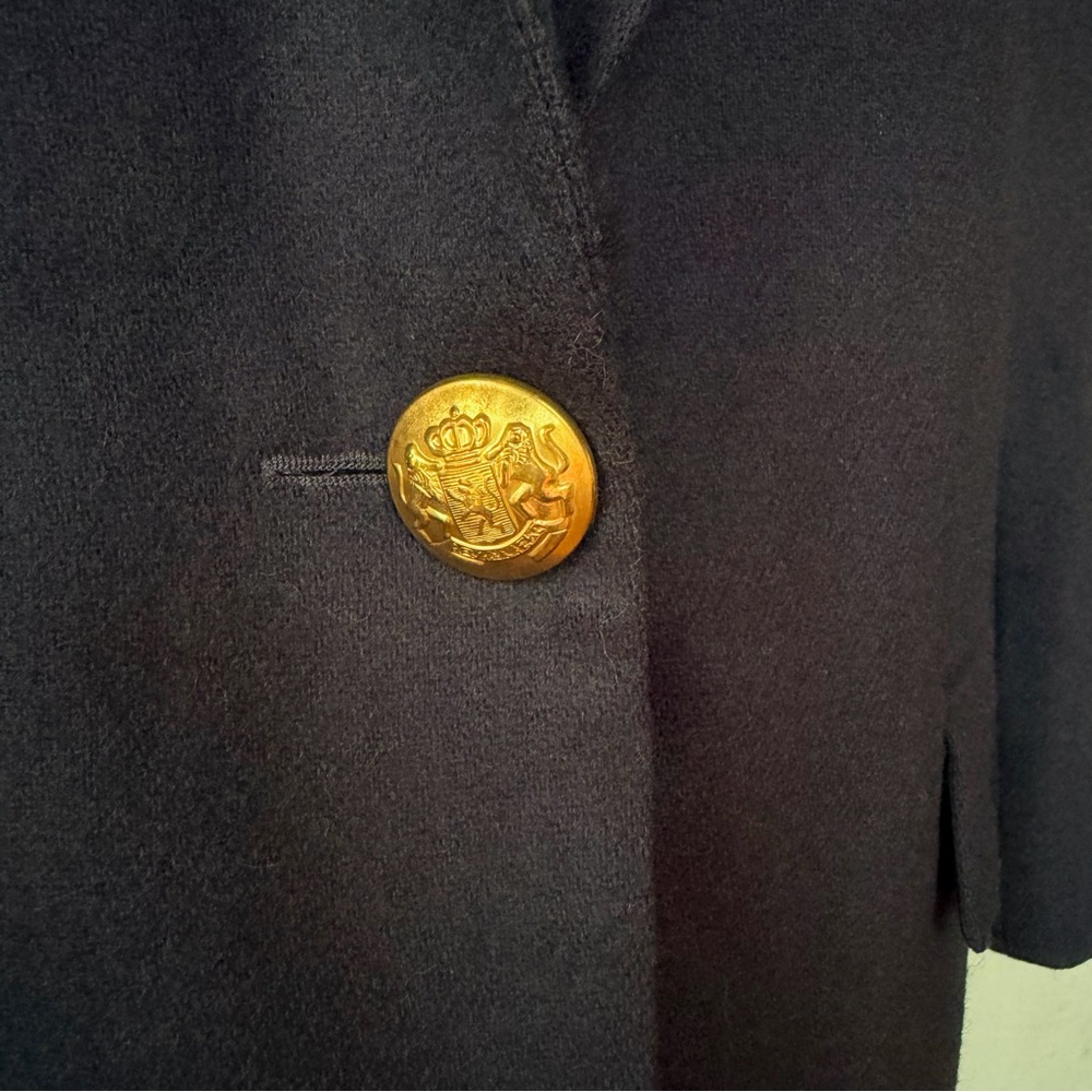 Vintage Jacqueline Ferrar Blazer Womens Navy One Button Wool Sz 8 - Business 90s - Picture 5 of 10